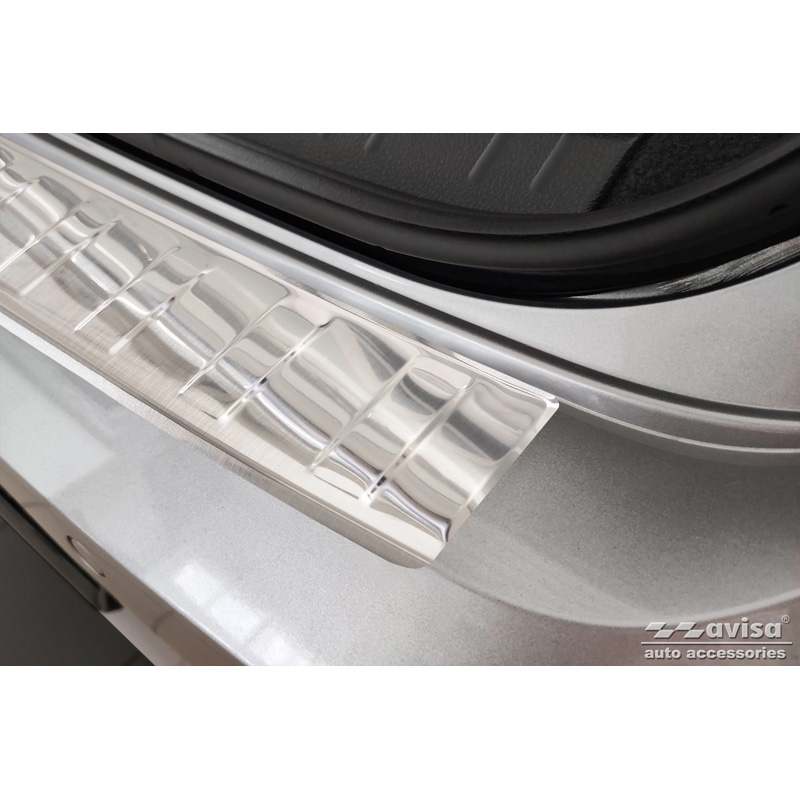 Protection de seuil arrière inox sur mesure pour Volkswagen Passat Sedan 2014-2019 & FL 2019-2023 'Ribs'
