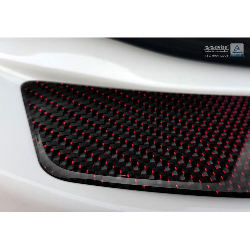 Protection de seuil arrière carboné sur mesure pour Mercedes CLS (C218) 2014-2018 Carboné noir-rouge