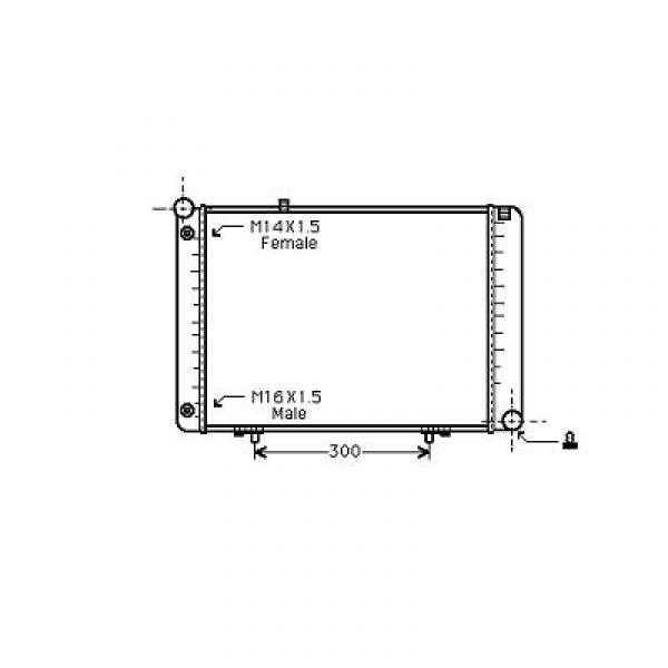 Radiator DB W 201. 85-93 575x450 190 D 2.5 D +/-AC