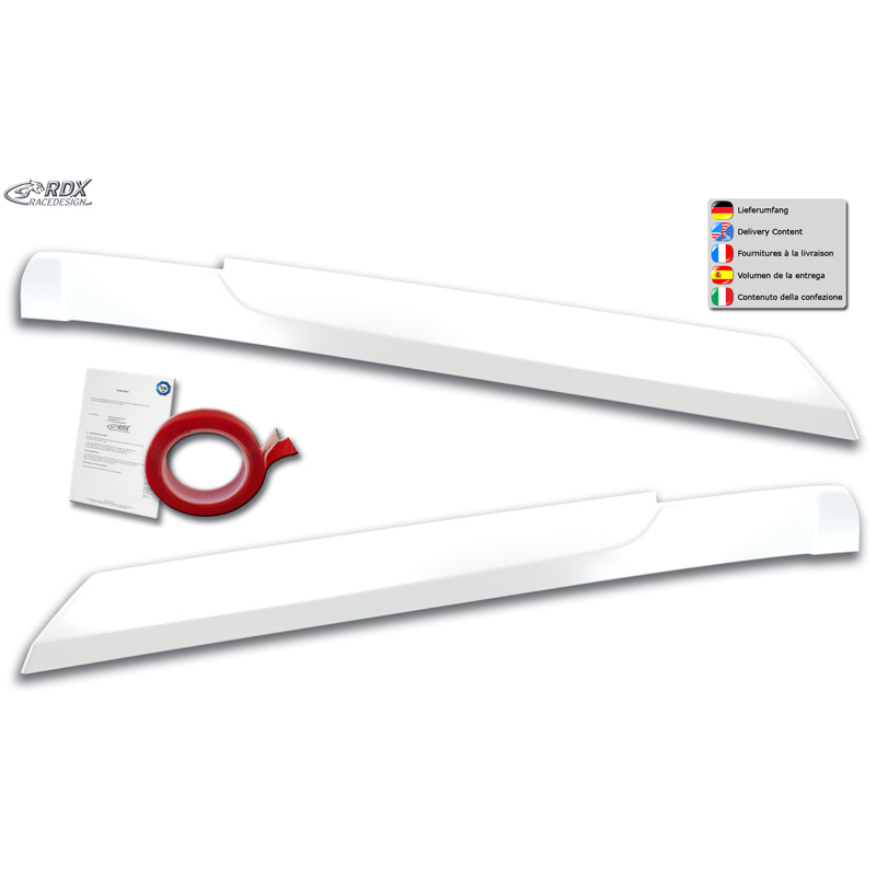 RDX Racedesign Spoilers de phares sur mesure pour Volkswagen Crafter & MAN TGE 2017- (ABS Blanc Brillant)