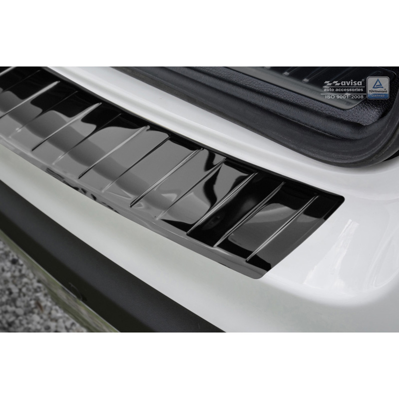 Protection de seuil arrière inox Noir-Chromé sur mesure pour Mercedes GLC 2015-2019 & FL 2019- 'Ribs'