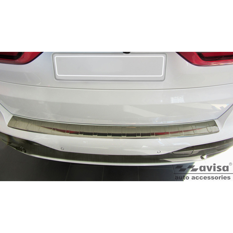 Protection de seuil arrière inox titane sur mesure pour BMW X7 (G07) 2019- avec Pacquet-M 'Ribs'