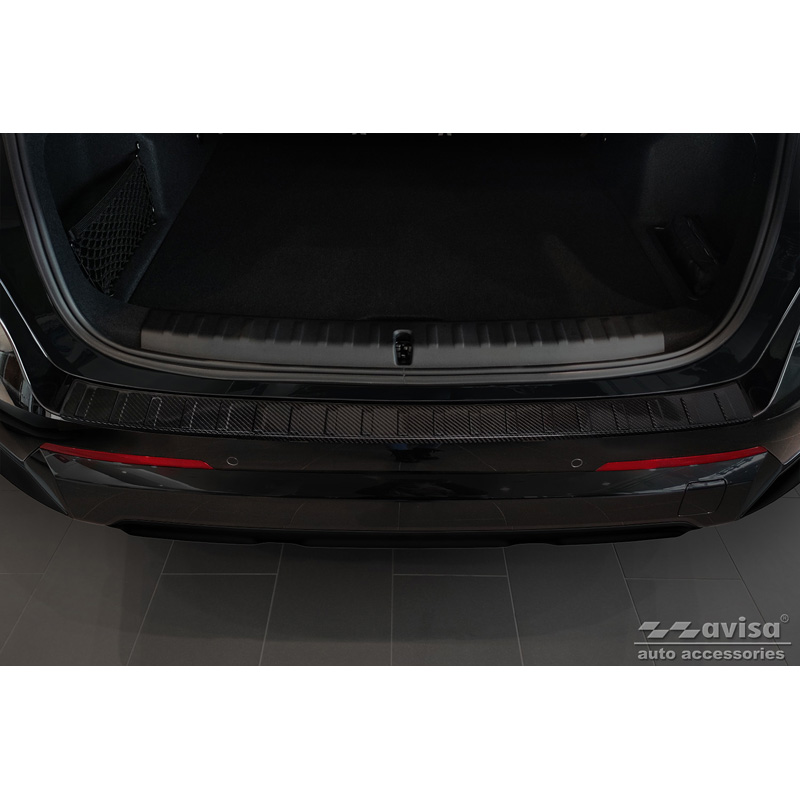 Protection de seuil arrière carboné 3D sur mesure pour BMW X1 U11 / U11 xLine 2022- 'Ribs'