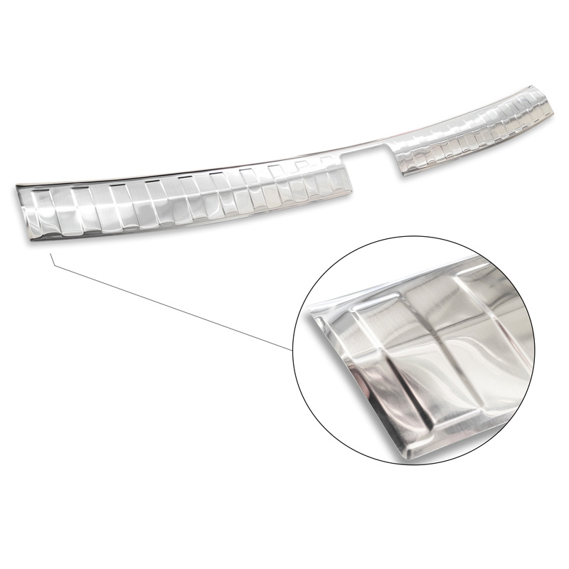Protection de seuil arrière d'intérieur inox sur mesure pour Volkswagen Tiguan 2016-2020 & FL 2020-2024 'Ribs'