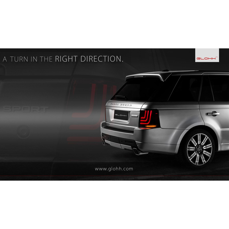 Glohh GL-3 Feux Arrière Dynamiques LED sur mesure pour Range Rover Sport L320 2005-2009 & 2010-2013 - Rouge/Fumée