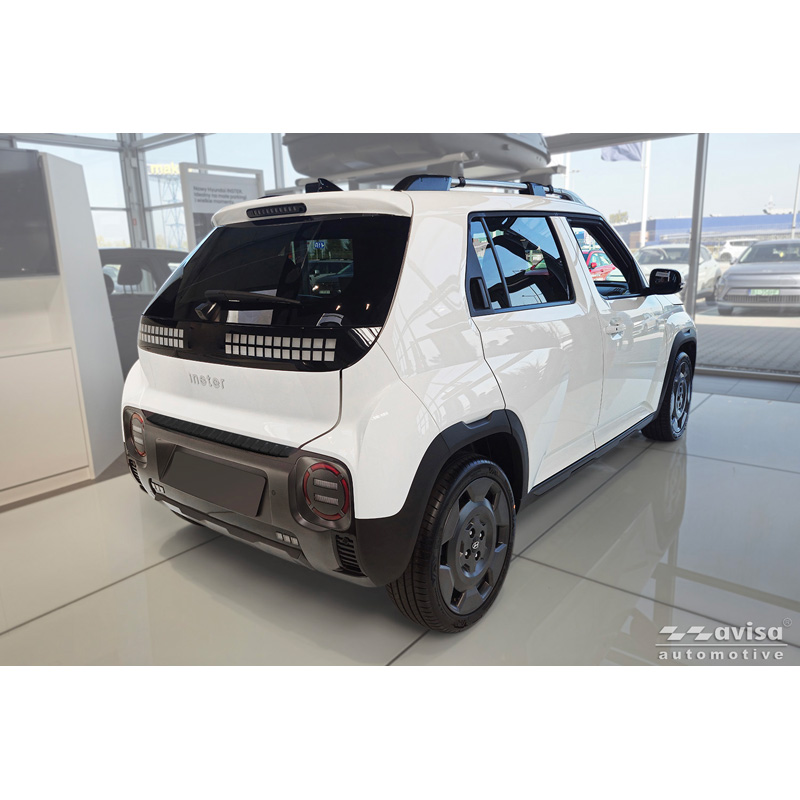 Avisa Protection de Seuil de Coffre Acier Inox sur mesure pour Hyundai Inster 2024- - Noir Mat