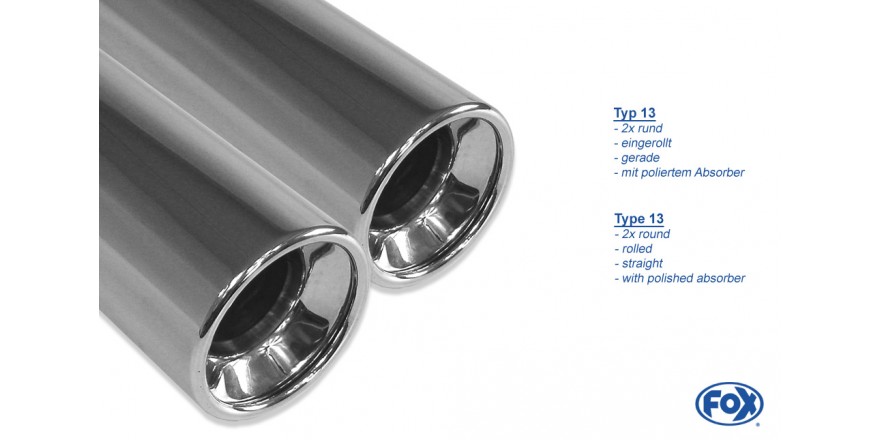 Seat Altea 5P Einddemper Uitgang rechts/links - 2x80 Typ 13 rech