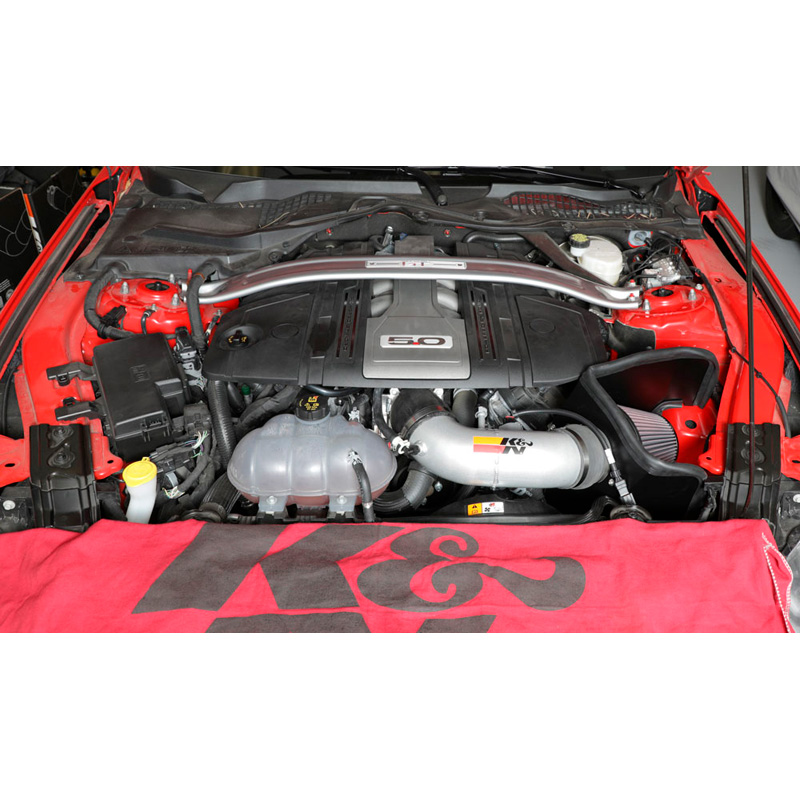 K&N Kit d'admission Typhoon sur mesure pour Ford Mustang GT 5.0 2018-2019 - Poli (69-3540TP)