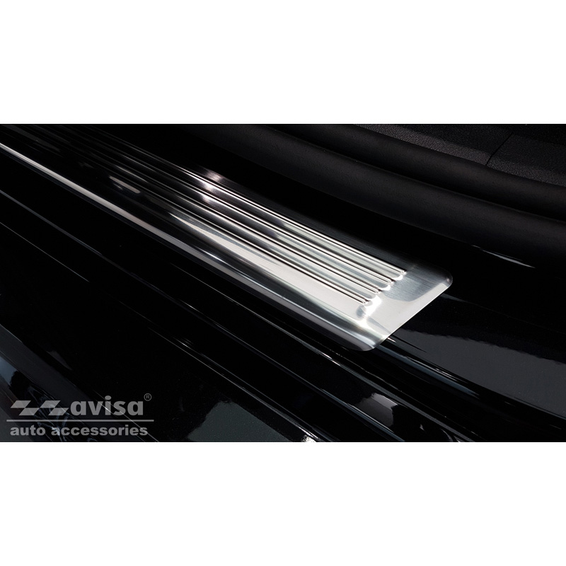 Seuils de portes inox sur mesure pour BMW X6 (G06) 2019- 'Lines' - 4-pièces