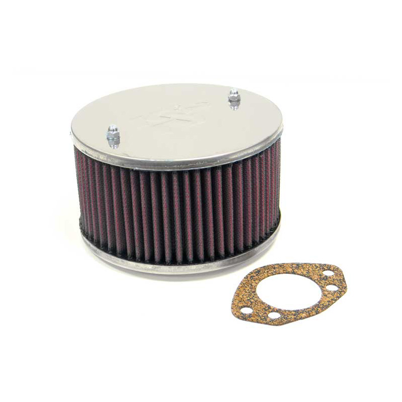 K&N Filtre à Air rond sur mesure pour carburateur SU/SU Hitachi 1.75'' H6/HS6, trou central, Hauteur d'assemblage 85mm (56-9098)