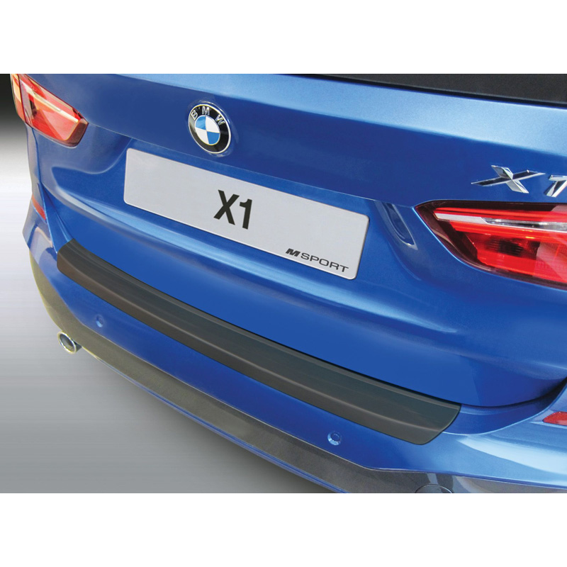 Protection de seuil arrière (ABS) sur mesure pour BMW X1 F48 'M' Sport 2015-2019 Noir
