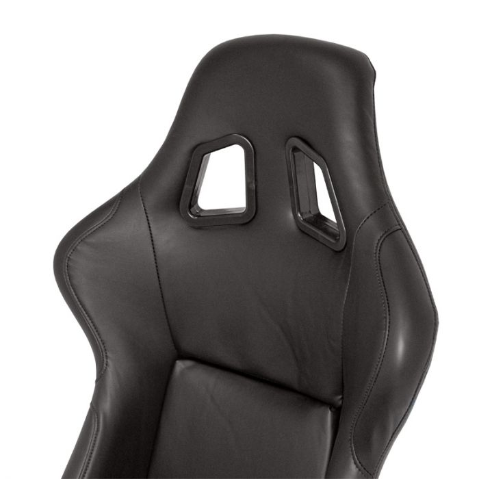 Siège baquet 'MO' - Simili Cuir Noir - Dossier fixe en polyester - incl. glissières