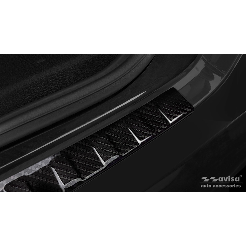 Protection de seuil arrière carboné 3D sur mesure pour BMW X4 F26 2014-2018 'Ribs'