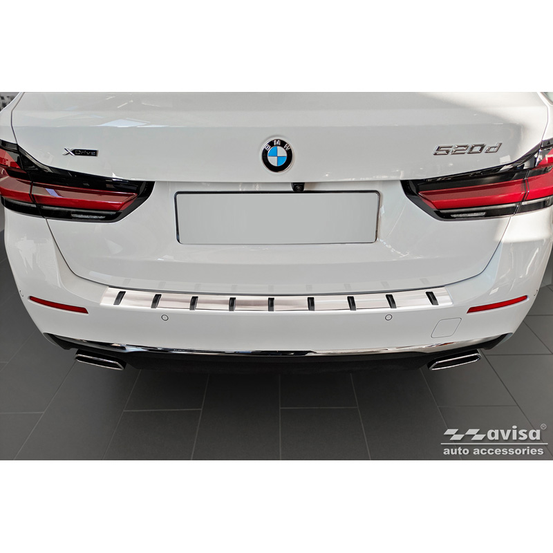 Protection de seuil arrière inox sur mesure pour BMW Série 5 G31 FL Touring 2020-2024 excl. M-Sport 'STRONG EDITION'