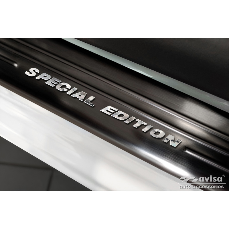 Seuils de portes inoxydable noir sur mesure pour Opel Mokka 2020- - 'Special Edition' - 4-pièces