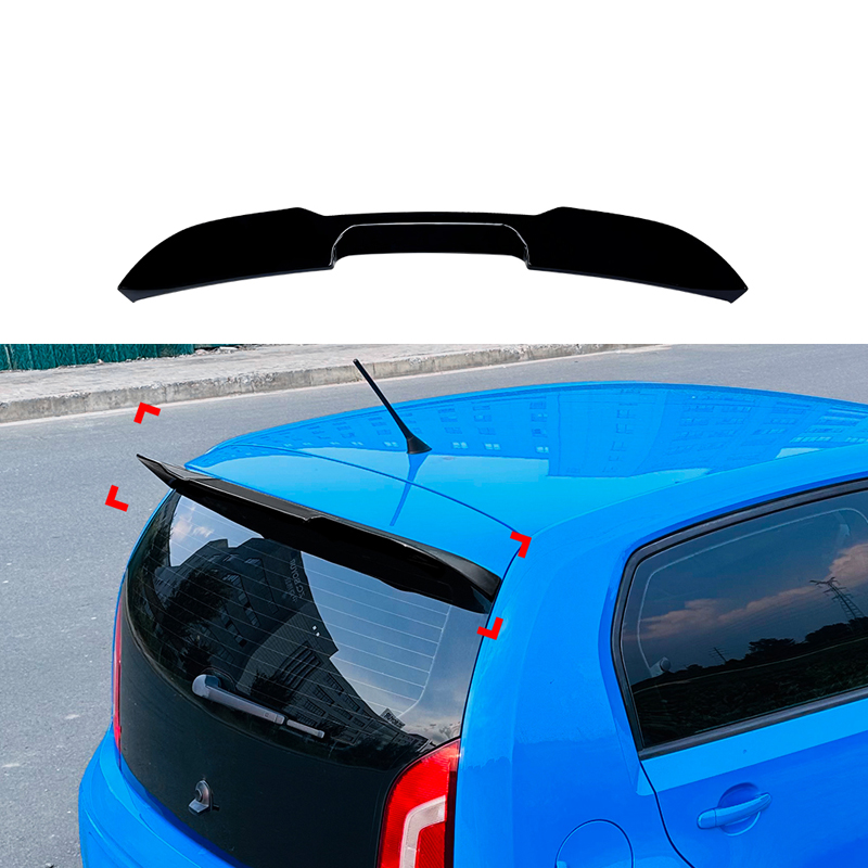 Becquet de toit (Spoiler Cap) sur mesure pour Volkswagen Up! excl. GTi & Seat Mii & Skoda Citigo 2011- (ABS Noir Luisant)