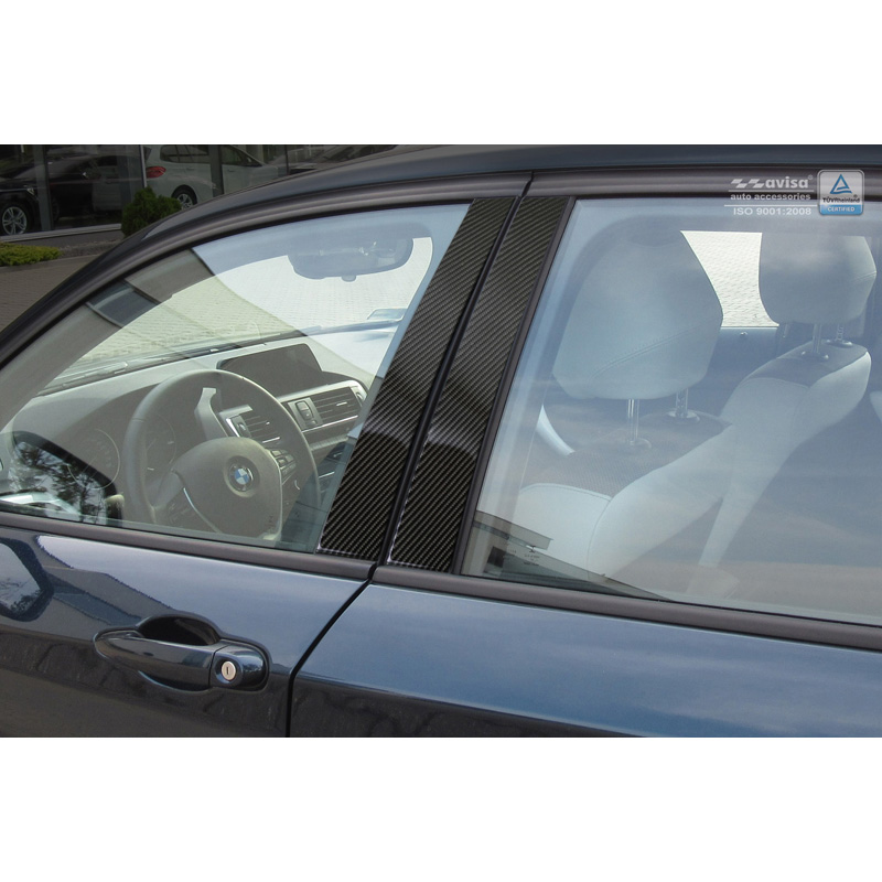 Couvertures de piliers-B sur mesure pour BMW Série 1 F20 5-Portes 2015- Noir Carbone