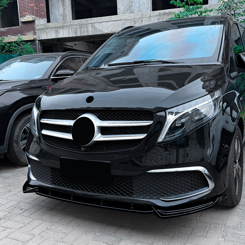 Spoiler avant sur mesure pour Mercedes Classe-V (W447) SE 2019-2023 (ABS Noir luisant)