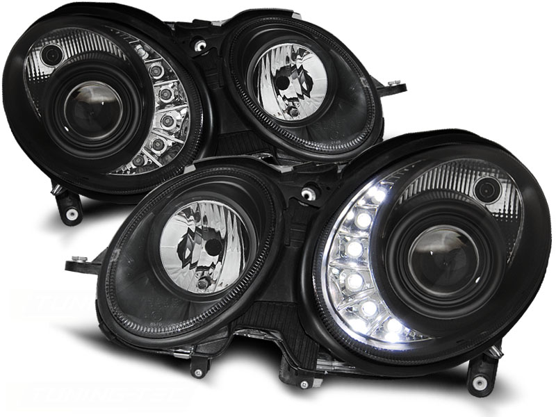 Headlights Mercedes E-Class W211 black 02-06