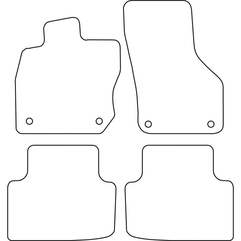 Set de tapis de sol sur mesure pour Skoda Octavia IV (NX3) Sedan/Kombi e-Tec 2020-