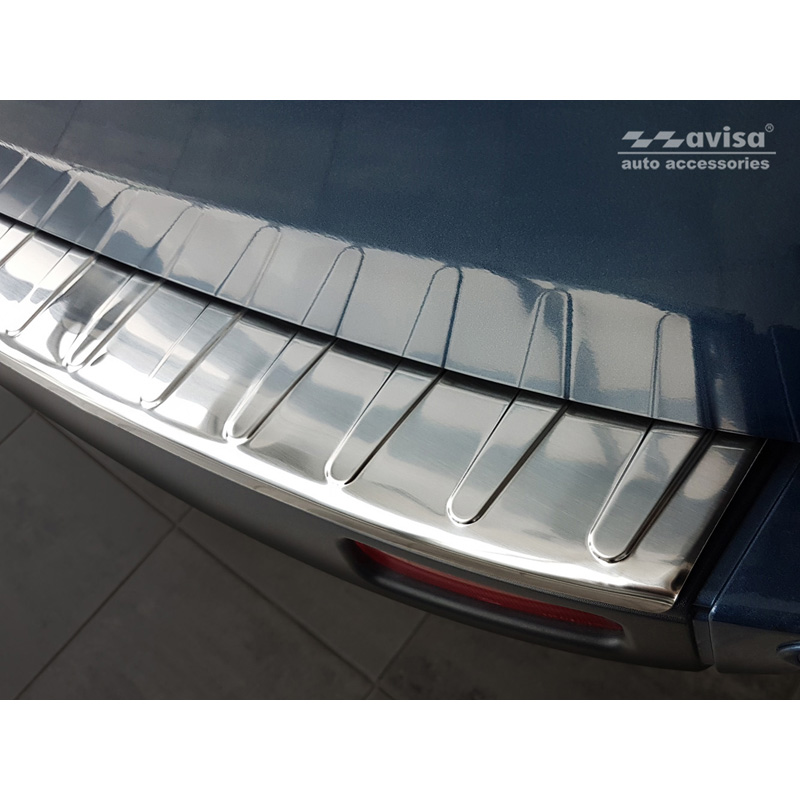 Protection de seuil arrière inox sur mesure pour Ford Transit/Tourneo Custom 2012-2018 & 2018-2023 'Ribs'