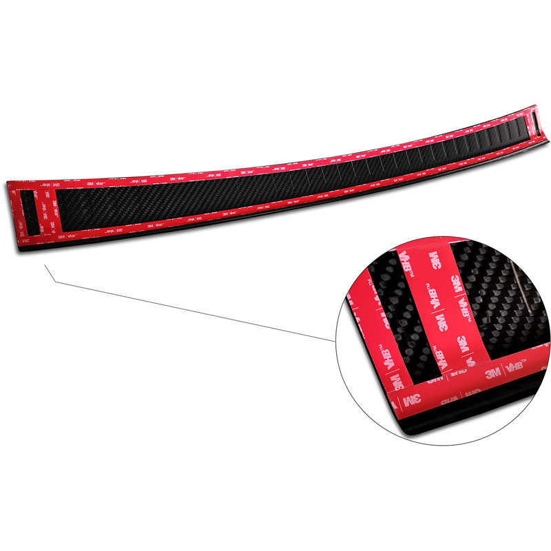 Protection de seuil arrière carboné 3D sur mesure pour Mercedes Classe-E Combi FL 2013-2016 'Ribs'