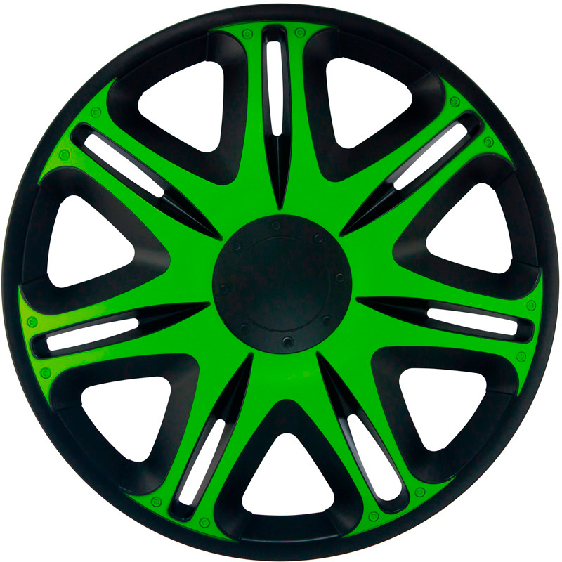 Jeu d'enjoliveurs J-Tec Nascar 13-inch noir/vert