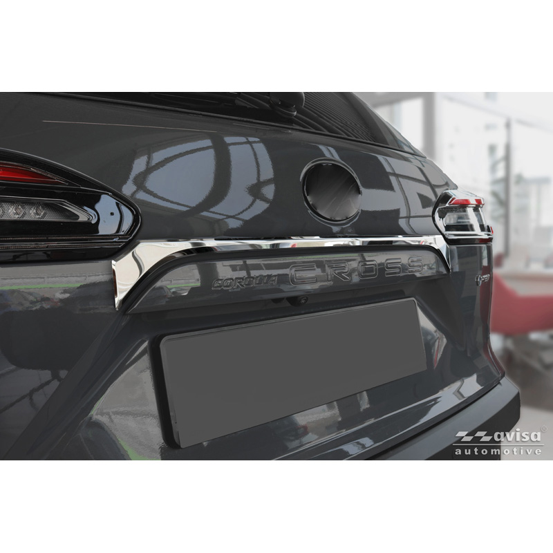 Avisa Revêtement d'habillage du hayon du coffre inox Chrome sur mesure pour Toyota Corolla Cross 2020-2025 & Facelift 2025-