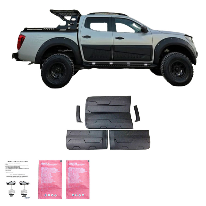 Jeu de baguettes de porte sur mesure pour Ford Ranger T6/T7/T8 2012-2022 (Jumbo) - Noir brillant