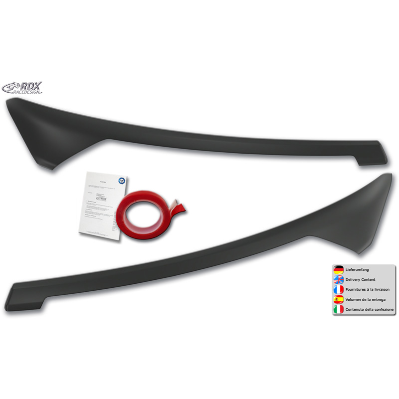 RDX Spoilers de phares sur mesure pour Ford Transit Courier & Tourneo Courier 2023- (avec clignotants LED ni feux diurnes) (ABS)