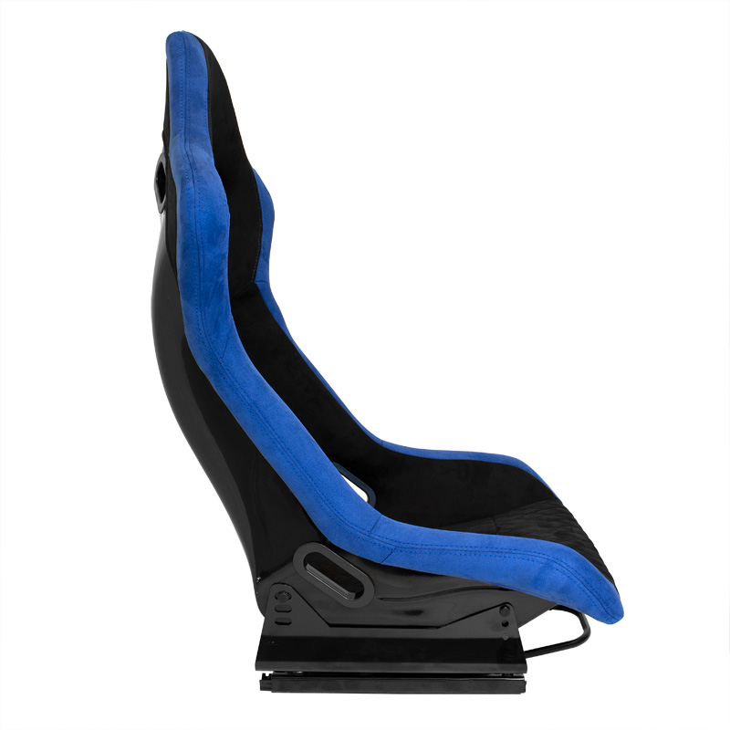 Siège baquet 'LV' - Noir/Bleu - Dossier fixe en polyester - incl. glissières
