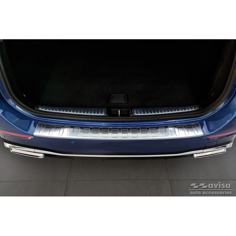 Protection de seuil arrière inox sur mesure pour Mercedes Classe-C AMG Estate (S206) 2021- 'Ribs'