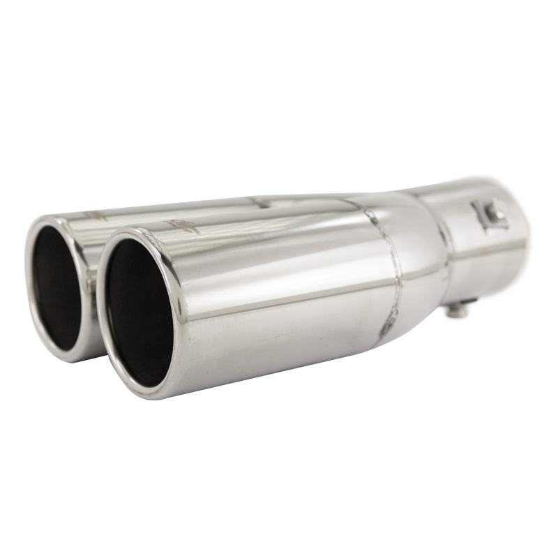 Simoni Racing Embout d'Échappement Rond Double Inox - Ø63xL220mm - Montage ->60mm