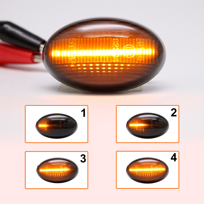 Set de Clignotants Latéraux LED sur mesure pour Mercedes Classe-A W168 / Vito W639 / Vito W447 / Citan W415 - Fumée - incl. Feux Dynamiques