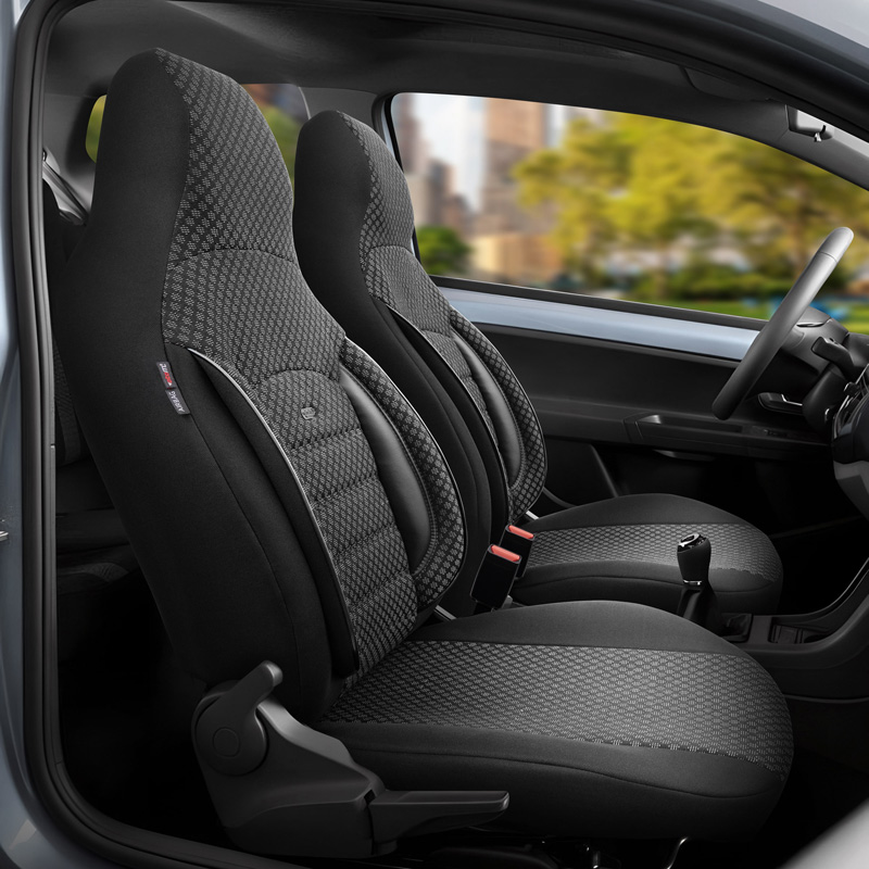Housse de sièges 'CityBug' universel en textile 'Sport Plus' Noir - 9-pièces - adapté aux Side-Airbags