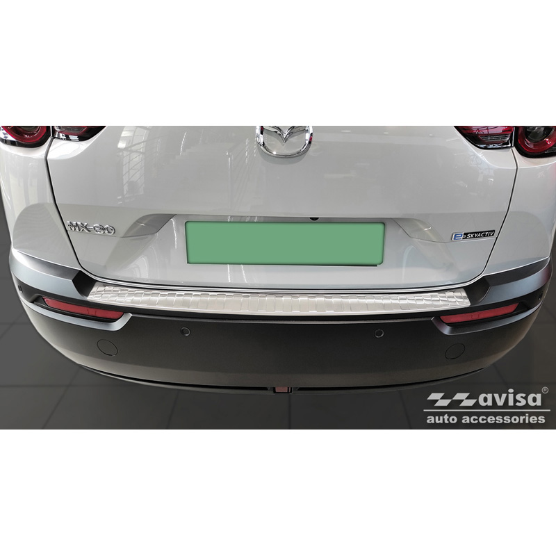 Protection de seuil arrière inox sur mesure pour Mazda MX-30 2020- 'Ribs'