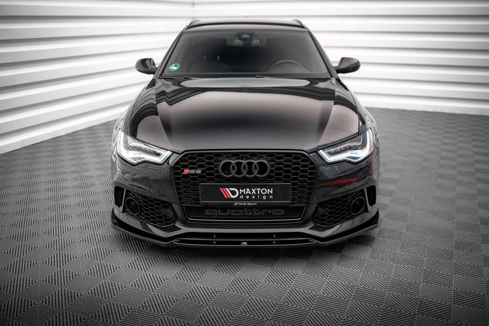 Voorspoiler voor Audi A6 C7 met RS6 Look Bumper Maxton Glans Zwart