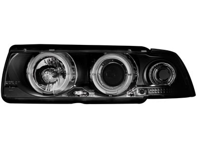 Phares BMW E36 coupe Angel Eyes noire