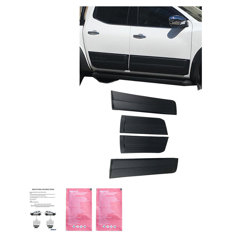 Jeu de baguettes de porte sur mesure pour Nissan Navara NP300 (D23) 2014-2021 - Noir mat