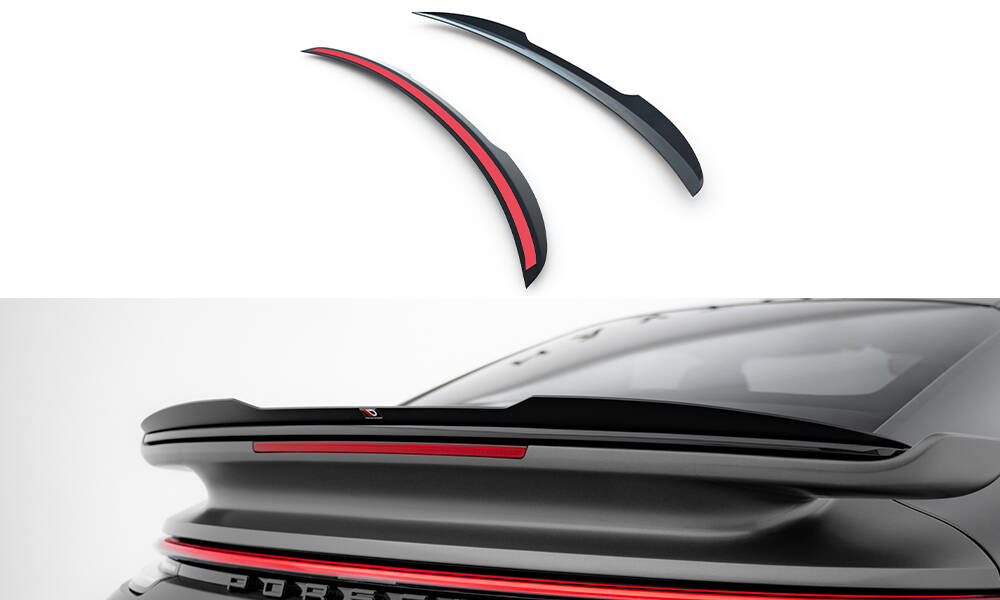 Spoiler Cap Porsche 911 Turbo S Sport Package 992 Maxton Glanzend zwart