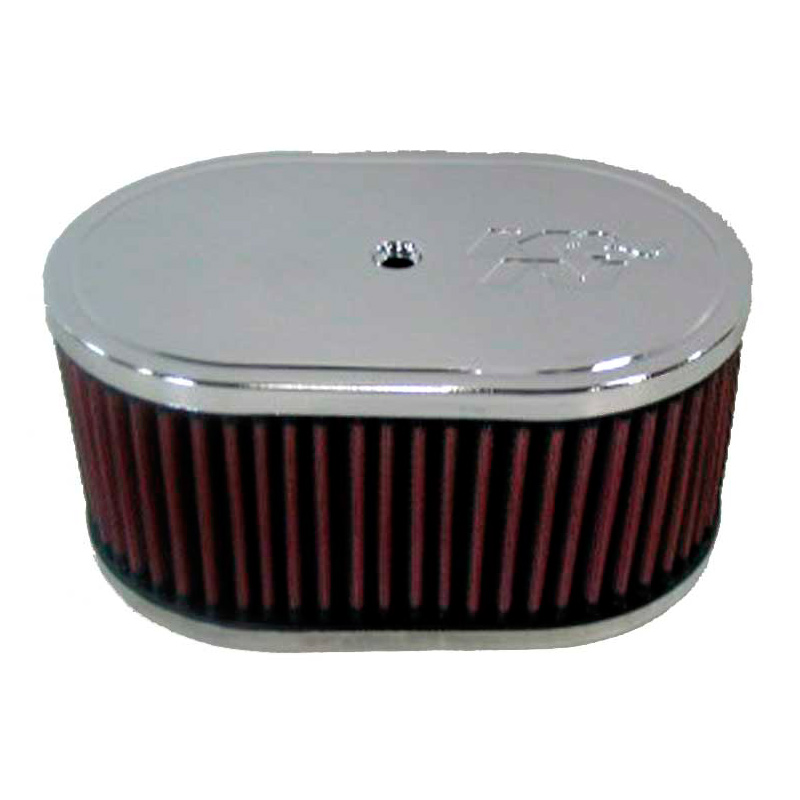 K&N Filtre à Air ovale sur mesure pour carburateur Mikuni-Solex 40,44,48 PHH, SK Racing, Weber DCOE 40,42, Weber DCOE 45,48, Hauteur d'assemblage 85mm (56-1350)
