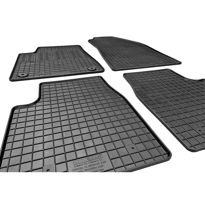 CIKCAR Set tapis de caoutchouc sur mesure pour Opel Frontera / Citroën C3 Aircross 2024- (Benzine) (4-pièces + points de fixage)