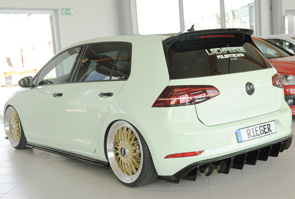 Diffuser Volkswagen Golf 7 R FL Rieger Glans Zwart