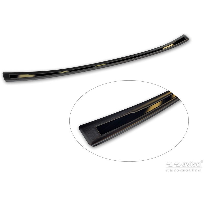 Avisa Protection de Seuil de Coffre Acier Inox Shadow Premium sur mesure pour Nissan Qashqai III (J12) 2021-2024 & Facelift 2024- - Noir / Noir Brillant