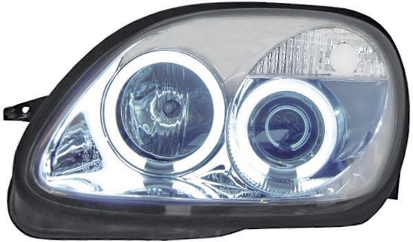 Phares Mercedes SLK 96-04 H1+H1 Angel Eyes CCFL chome
