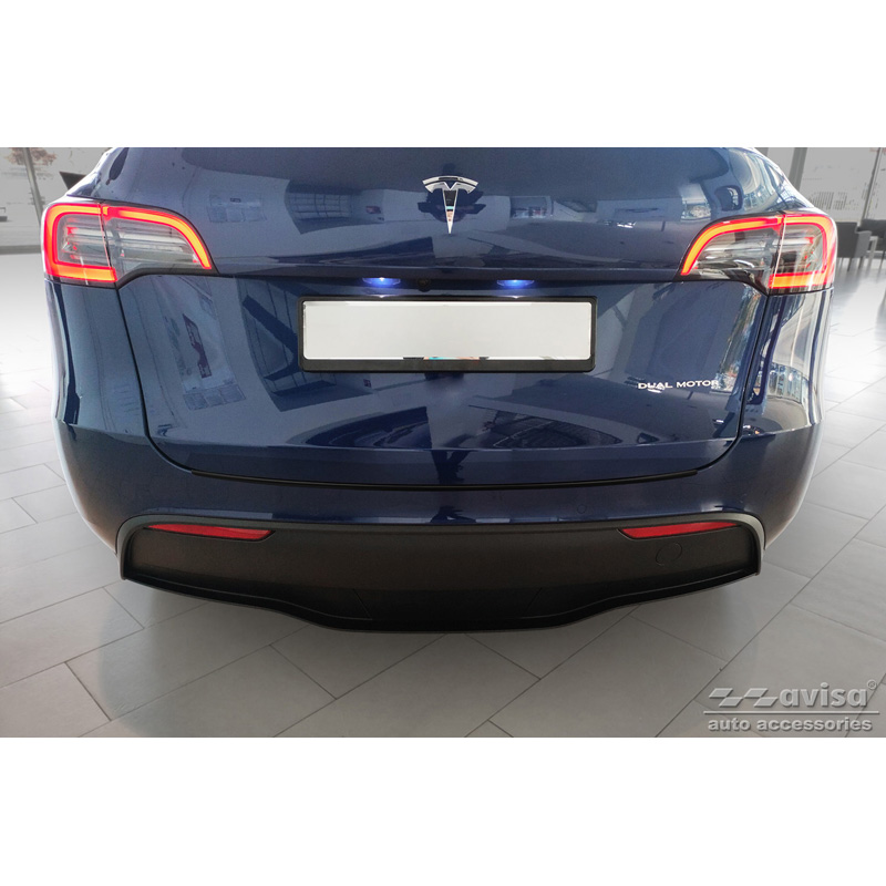 Protection de seuil arrière inox noir sur mesure pour Tesla Model Y 2020-