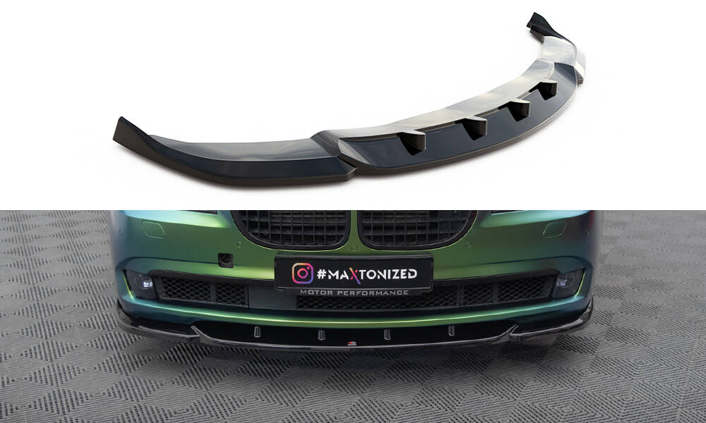 Voorspoiler V.1 BMW 7 Serie F01 Maxton Glans Zwart