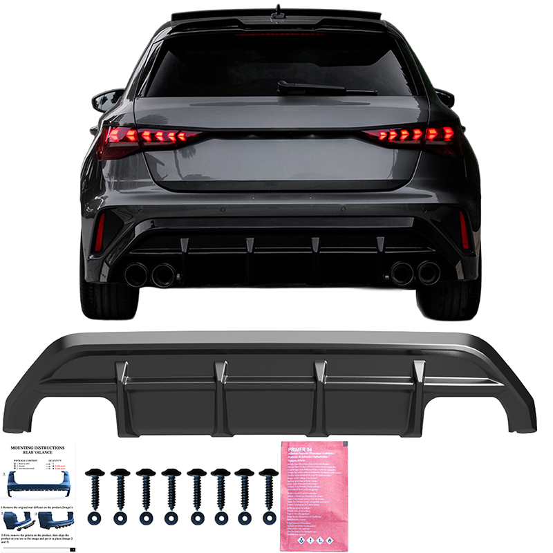 Oneway Kit carrosserie complet sur mesure pour Audi A3 (8Y) Sedan S-Line/S3 Facelift 2025- - Noir brillant