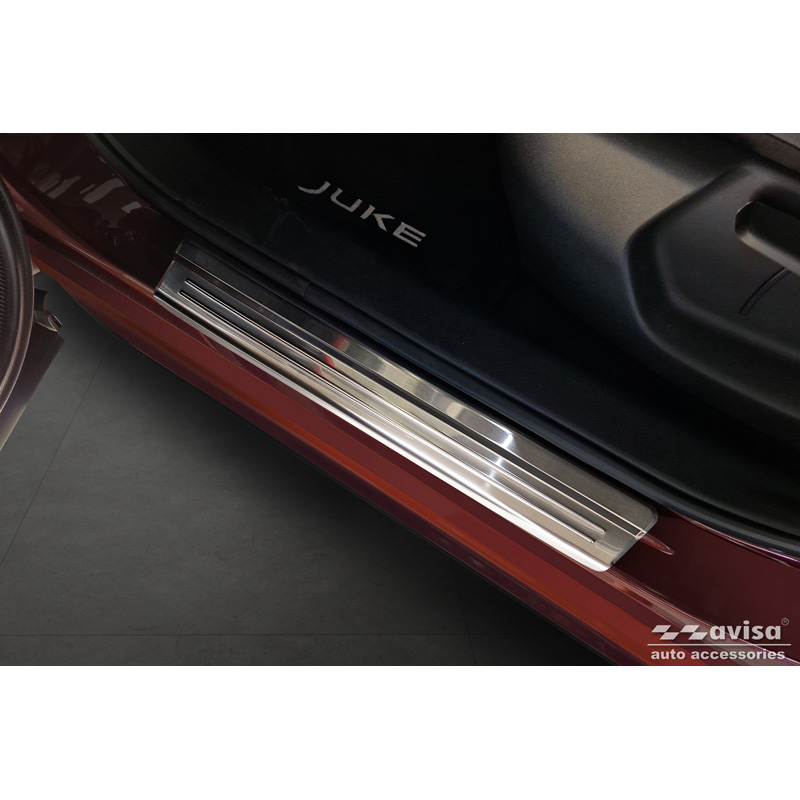Seuils de portes inox sur mesure pour Nissan Juke II (F16) 2019- 'Lines' - 4-pièces