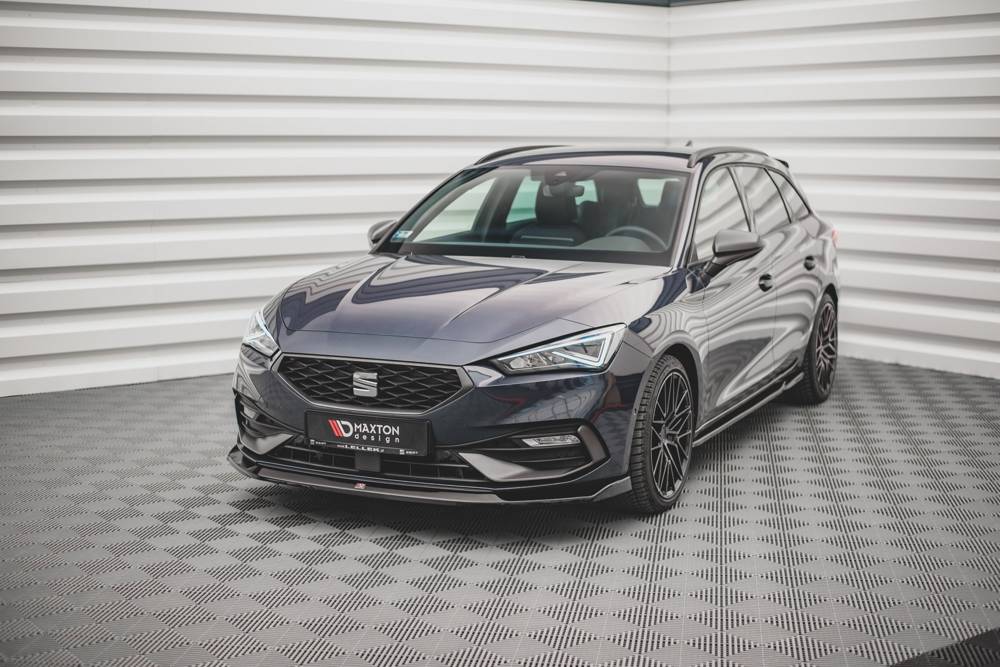 Voorspoiler V.3 Seat Leon FR MK4 Glans Zwart